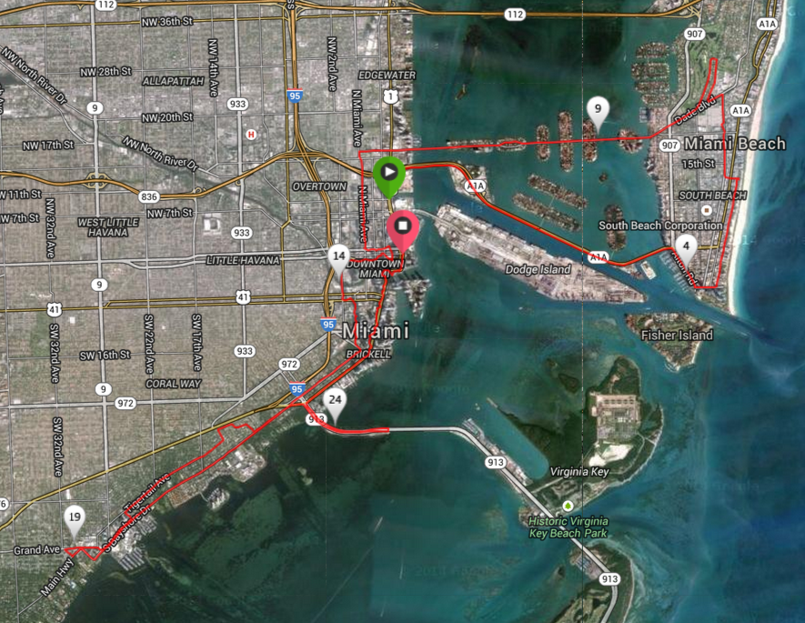 2015 Miami Marathon Course